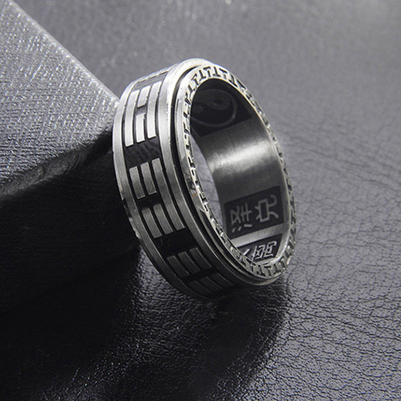 Titanium Steel Yin Yang Rotatable Balance Ring