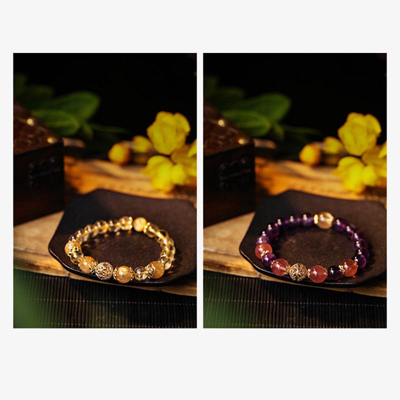 8mm Natural Citrine Prosperity Bracelet for Protection