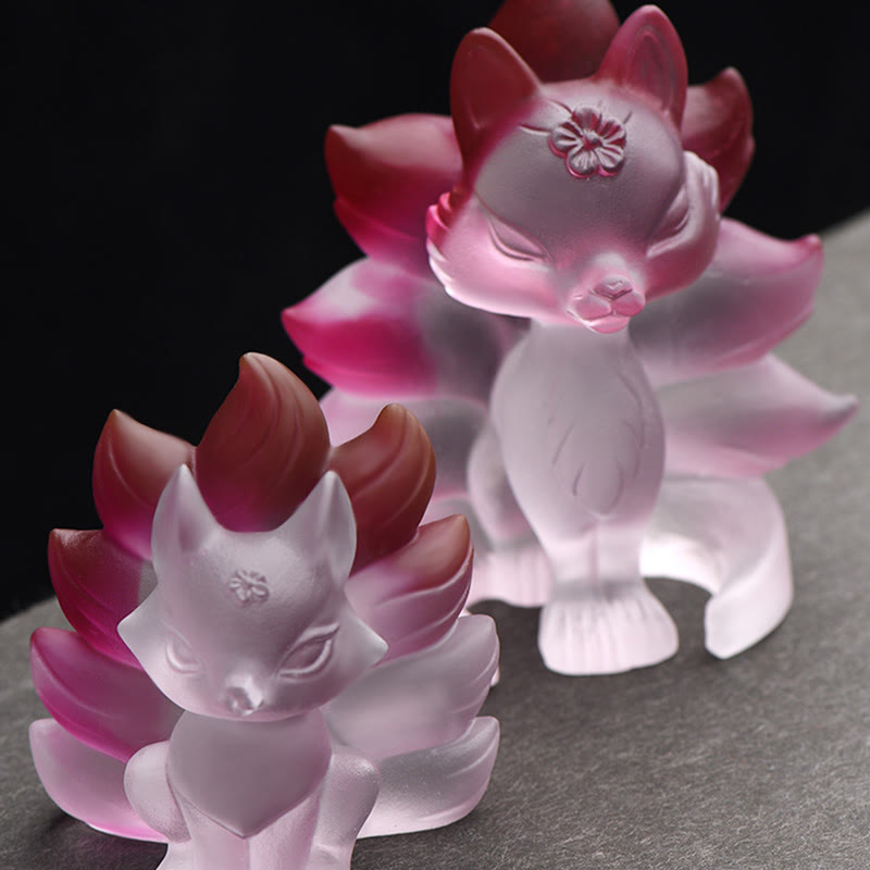 Small Liuli Nine-Tailed Fox Figurine for Success & Strength