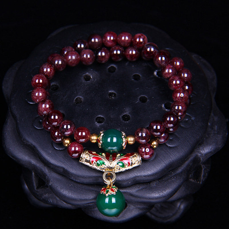 7mm Garnet Healing Bracelet for Calm & Protection