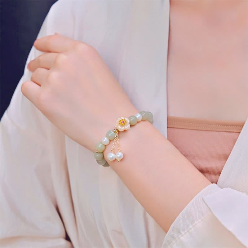 Hetian Jade Pearl Happiness 8mm Bracelet