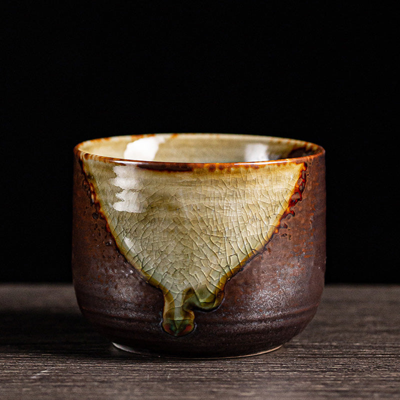 Retro Brown Ceramic Zen Teacup 130ml Meditation Cup