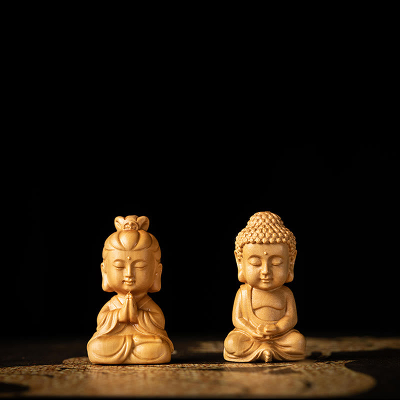 Boxwood Peach Wood Bodhi Seed Lotus Car Hanging Charm