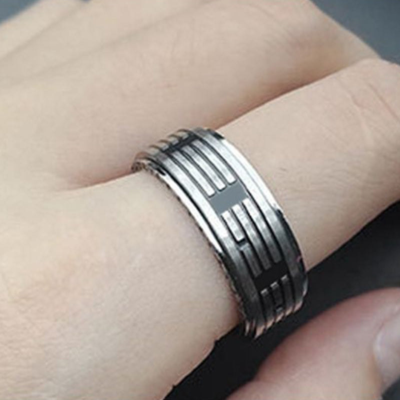 Titanium Steel Yin Yang Rotatable Balance Ring