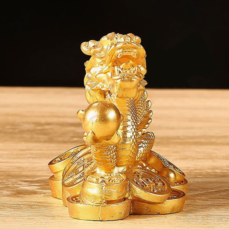 Feng Shui Dragon Copper Coin Decoration | Wealth & Luck