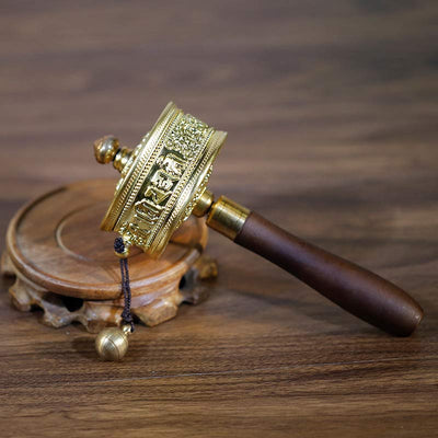 Sandalwood Prayer Wheel with Om Mani Padme Hum Mantra | Healing Sounds