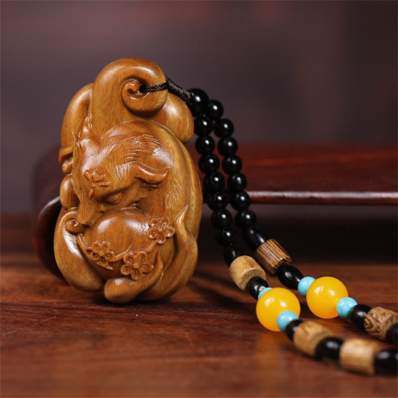 Mini Nine-Tailed Fox Green Sandalwood Zen Decor for Peace