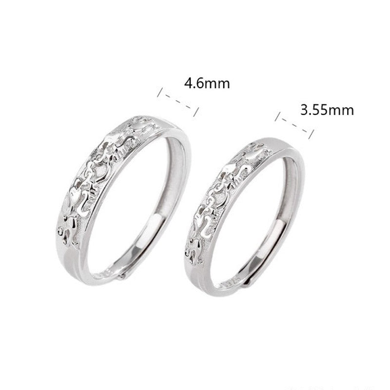 Adjustable 925 Sterling Silver PiXiu Balance Couple Ring