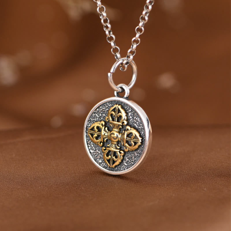 Double Dorje Vajra Necklace | 925 Sterling Silver Spiritual Pendant