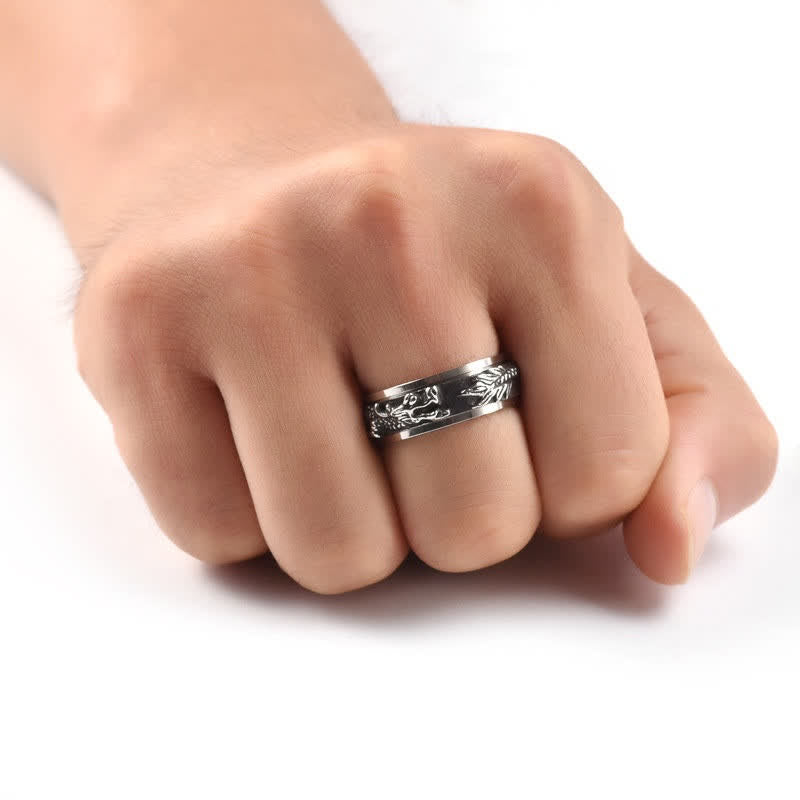 8mm Dragon Titanium Steel Stimulation Ring Unisex