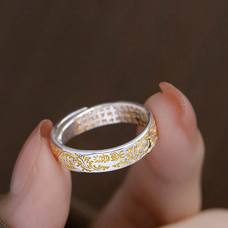 Adjustable Lotus Ring Copper Peace & Joy Tang Dynasty Design