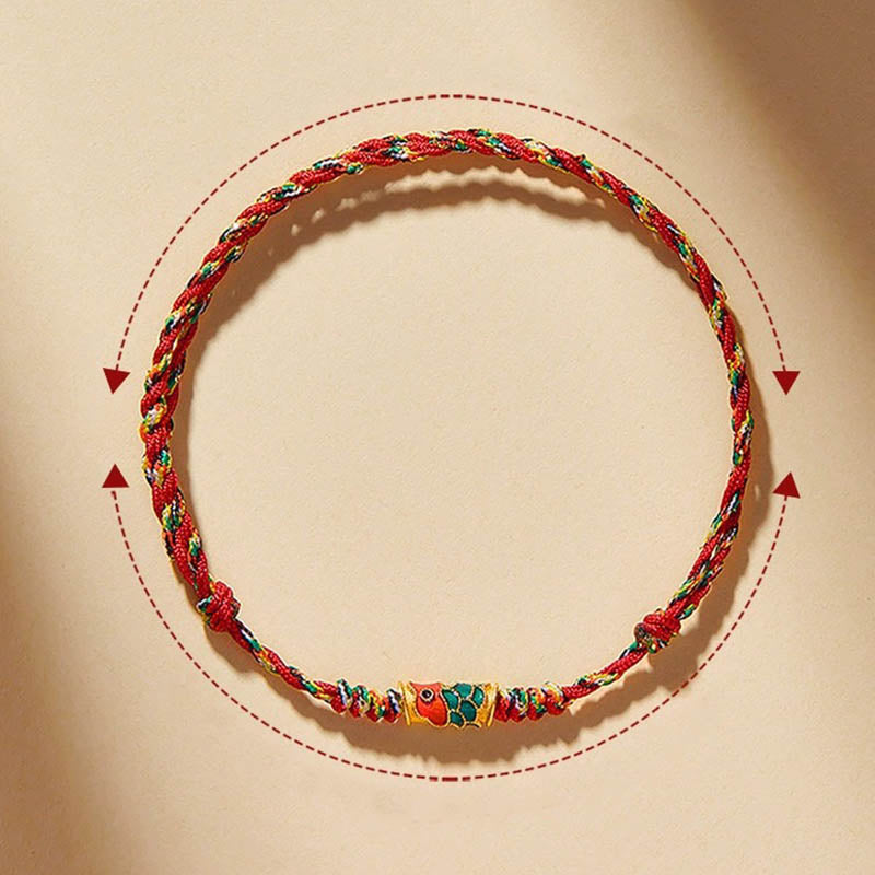 Handcrafted Koi Fish Wealth Prosperity Braided Bracelet