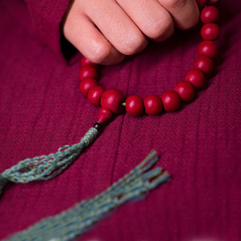 Unisex Abelia Biflora Wood Wrist Mala for Protection & Blessing