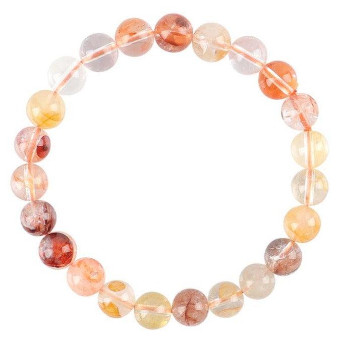 8mm Fire Quartz Clear Quartz Bracelet for Energy Healing