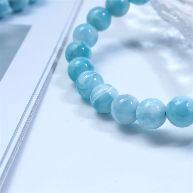 Larimar Wisdom Confidence Bracelet 8mm Natural Stone