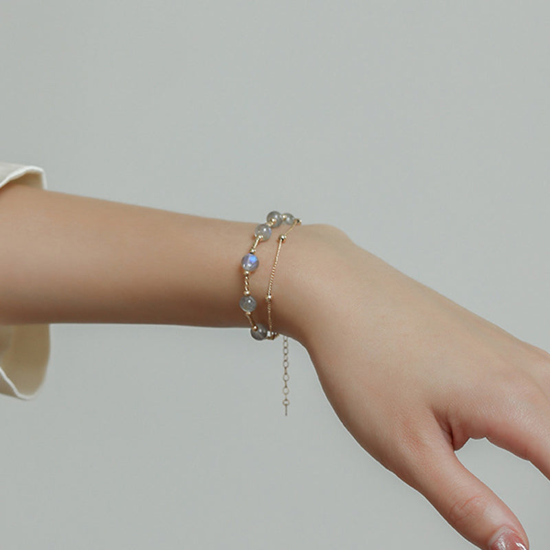 Moonstone Love & Calm 18K Gold Chain Bracelet