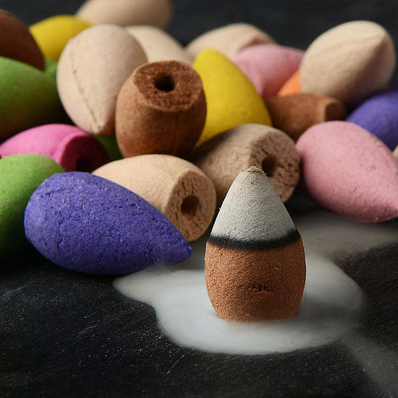 Mixed Aroma Backflow Incense Cones Pack 50 pcs for Relaxation