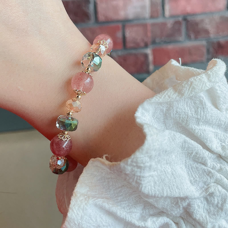 Strawberry Quartz Positive Bracelet for Love & Healing