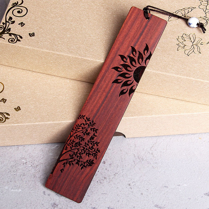 Ebony Wood Sun Tree Bookmark for Spiritual Growth
