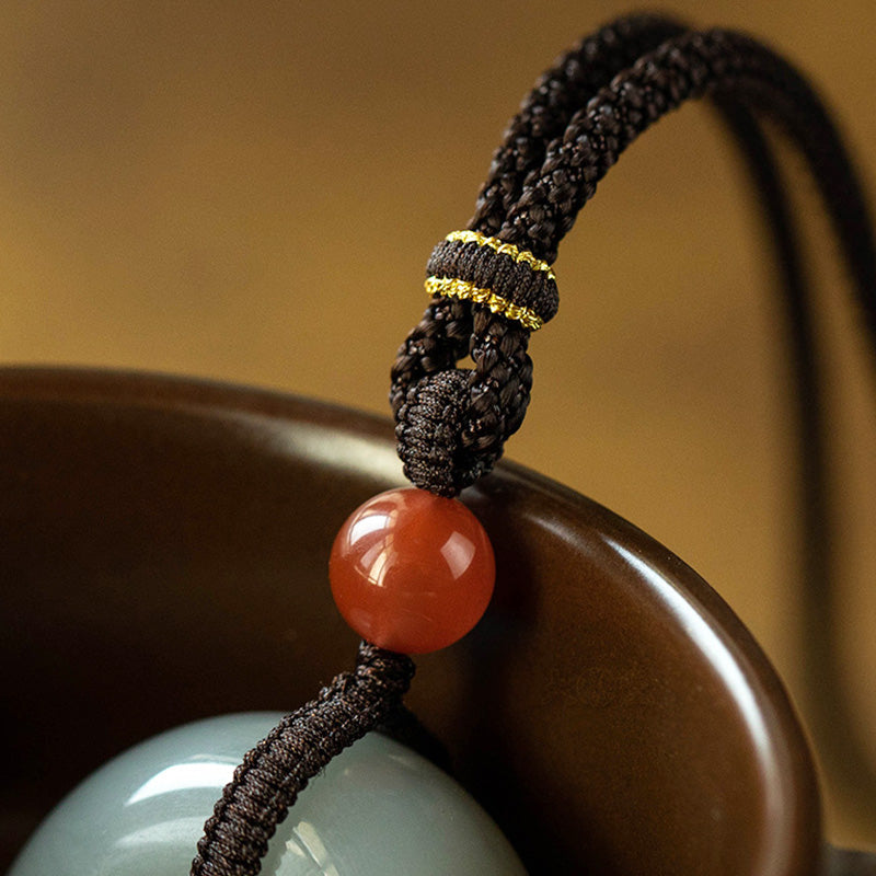 Natural Gray Jade Luck Necklace | Peace & Prosperity Pendant