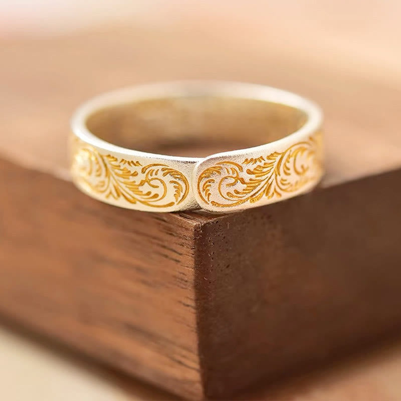 Adjustable 999 Sterling Silver Heart Sutra Spiritual Ring