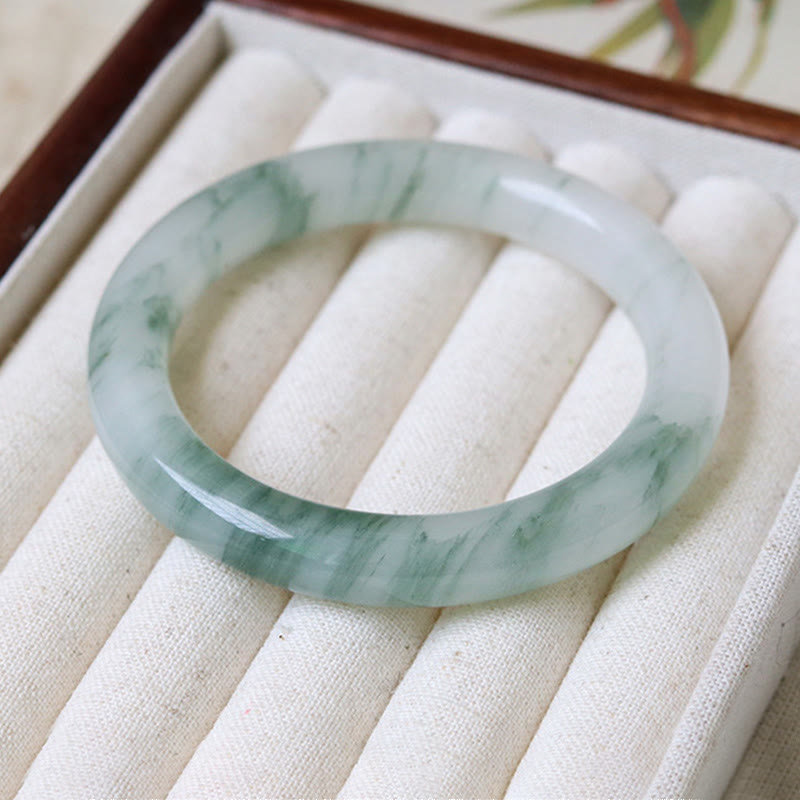 Natural Jade Luck Prosperity Bangle Bracelet 56mm