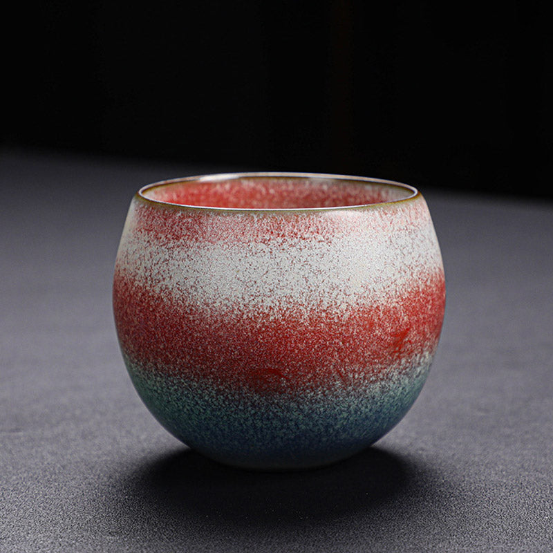 Retro Red Gradient Kiln Ceramic Tea Cup 160ml