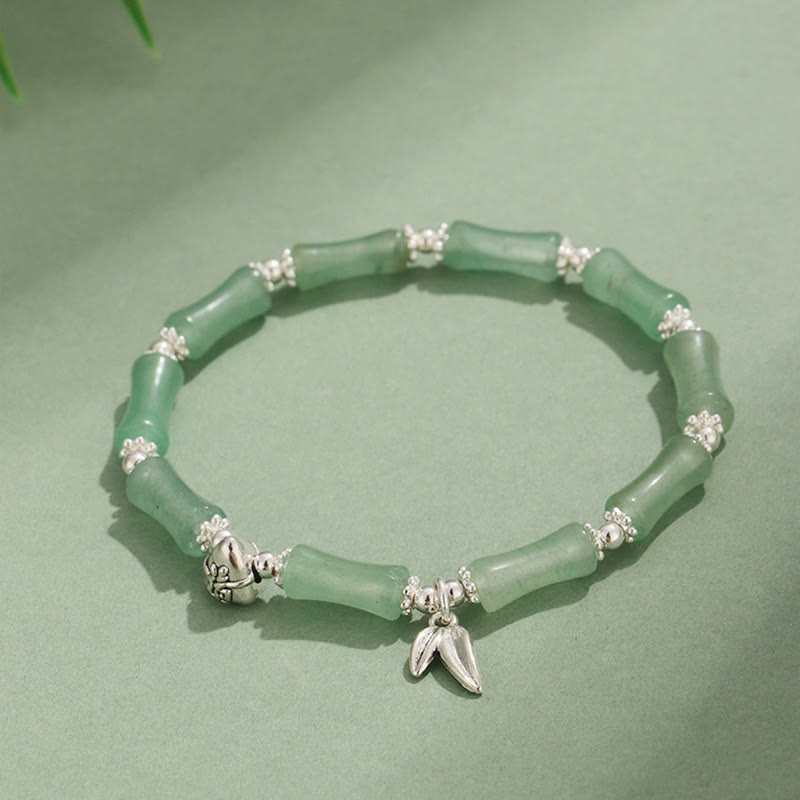Peridot White Jade Bamboo Fu Symbolic Luck Bracelet