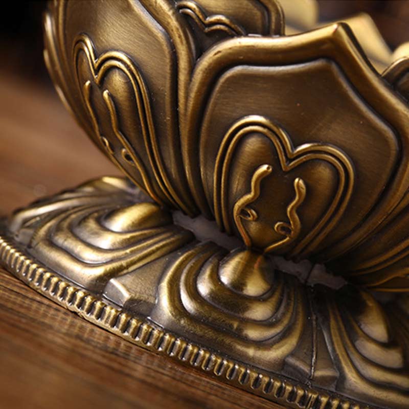 7cm Zinc Alloy Lotus Incense Burner for Meditation