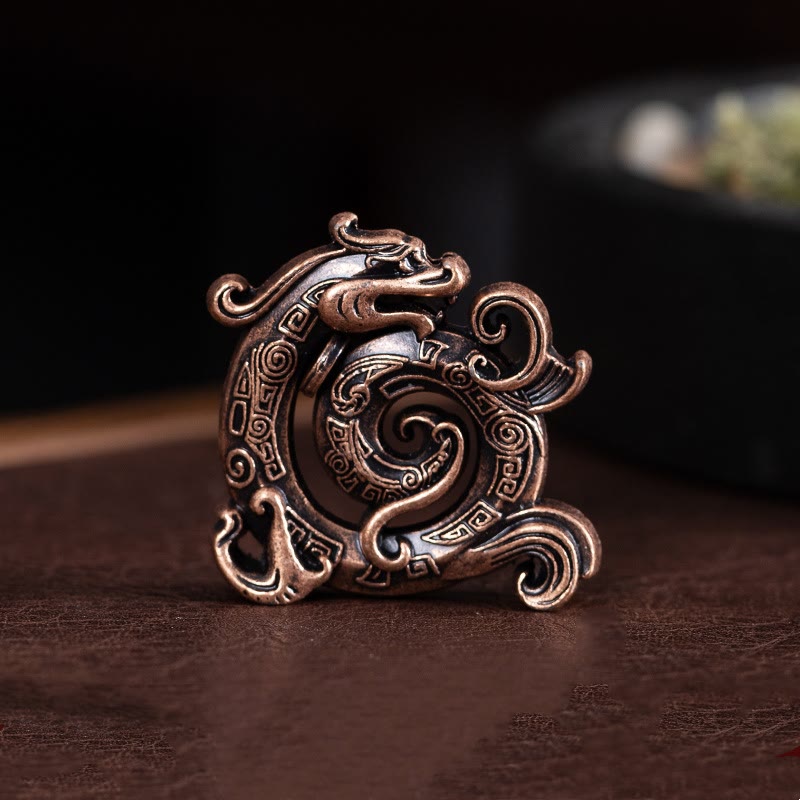 Mini Dragon Pattern Zinc Alloy Incense Burner 4x3.7cm