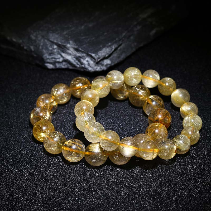 10mm Citrine Bracelet for Happiness & Prosperity