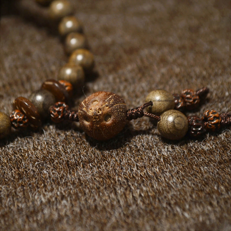 Sandalwood Protection Charm Mala Bracelet 8mm Meditation