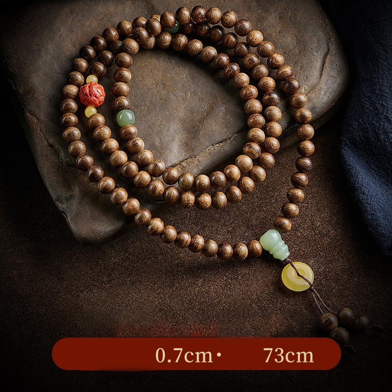 8mm Agarwood Jade Wood Mala Beads Bracelet for Balance