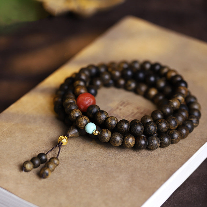 108 Beads Agarwood Wood Mala Bracelet for Meditation Peace