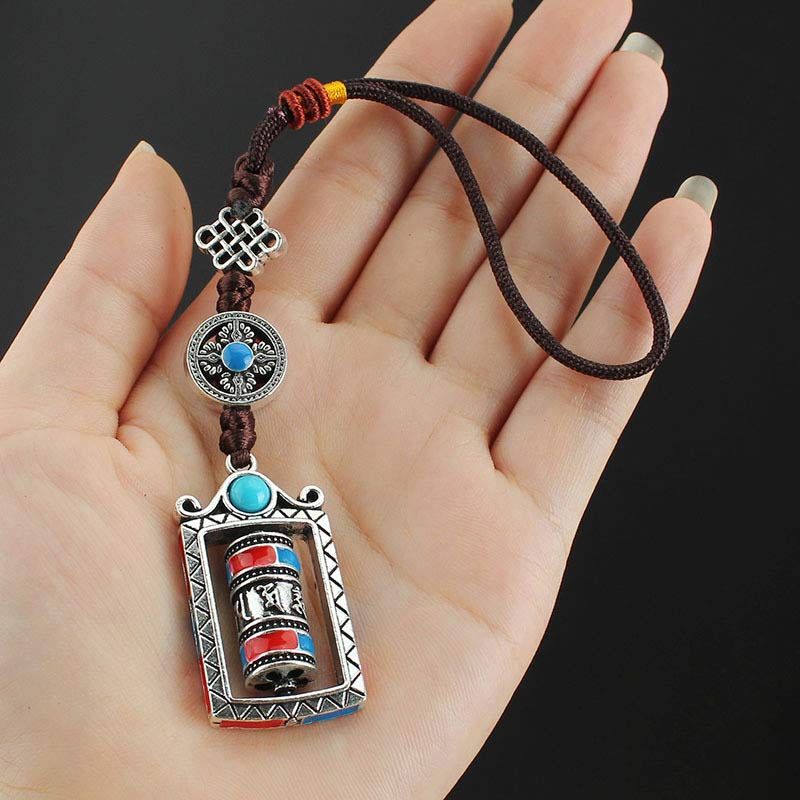Om Mani Padme Hum Prayer Wheel Keychain | Spiritual Decoration