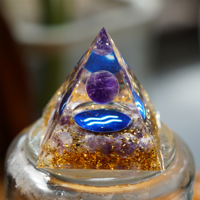 6cm Zodiac Orgone Resin Crystal Chips Healing Pyramid for Energy