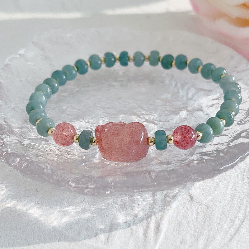 Natural Hetian Jade Prosperity Bracelet with PiXiu Charm