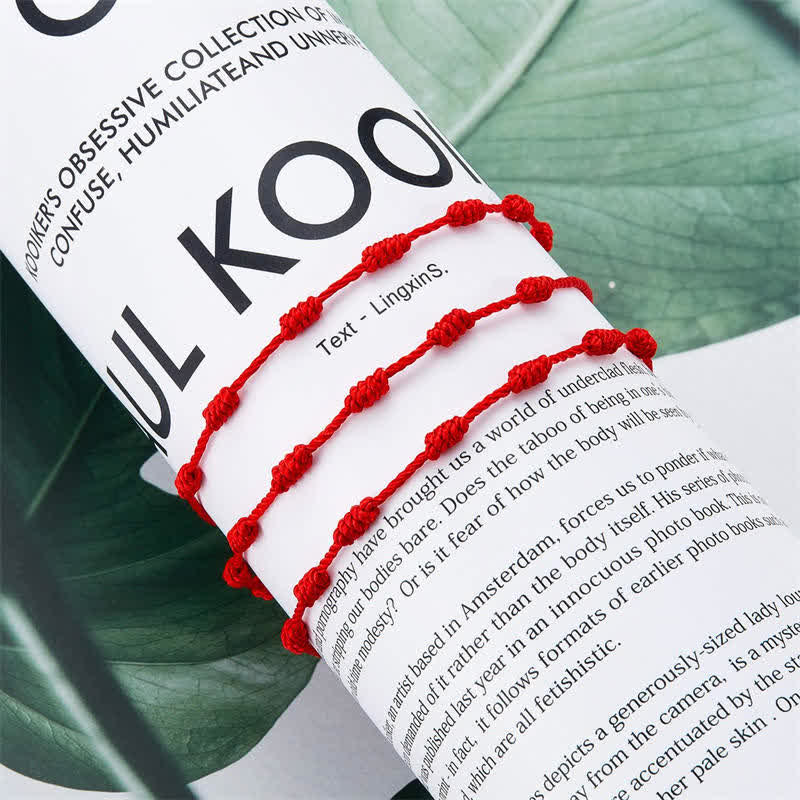 4Pcs Evil Eye Red String Protection Bracelet Set