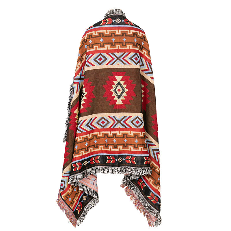 Geometric Tibetan Blanket 90x180cm Warm Comfortable Throw