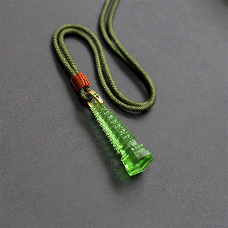 Liuli Ancient Pagoda Spiritual Necklace for Wisdom