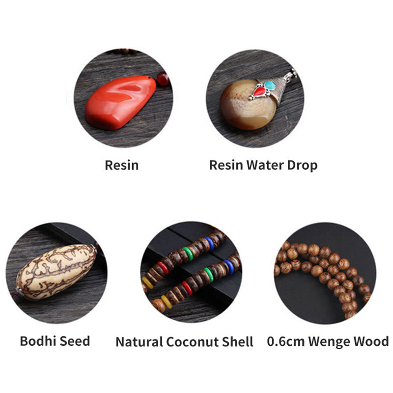 Wenge Wood & Agate Balance Necklace for Peace & Protection