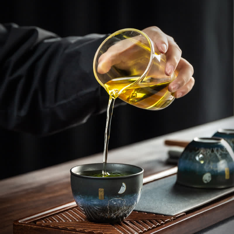 Ceramic Black Cat Tea Cup 140ml - Japanese Tableware