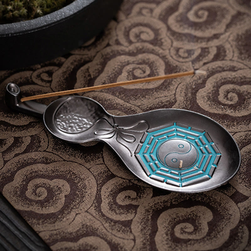 Copper Yin Yang Bagua Incense Burner Decoration 13.8cm