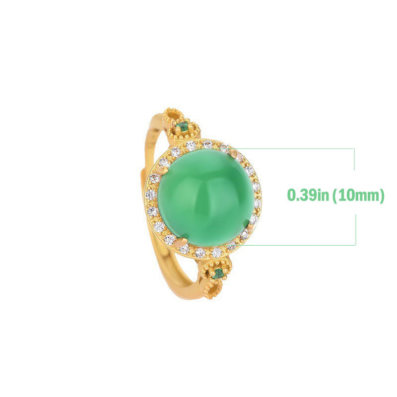 10mm Green Jade Fortune Ring | Unisex Jade Ring