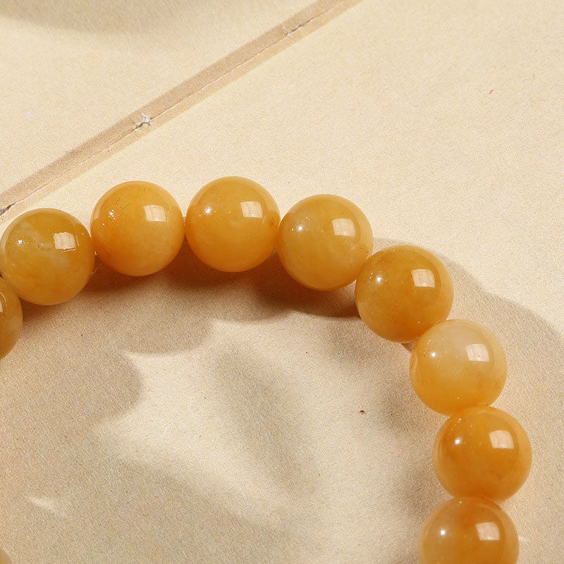 10mm Golden Silk Jade Pixiu Wealth Bracelet Unisex