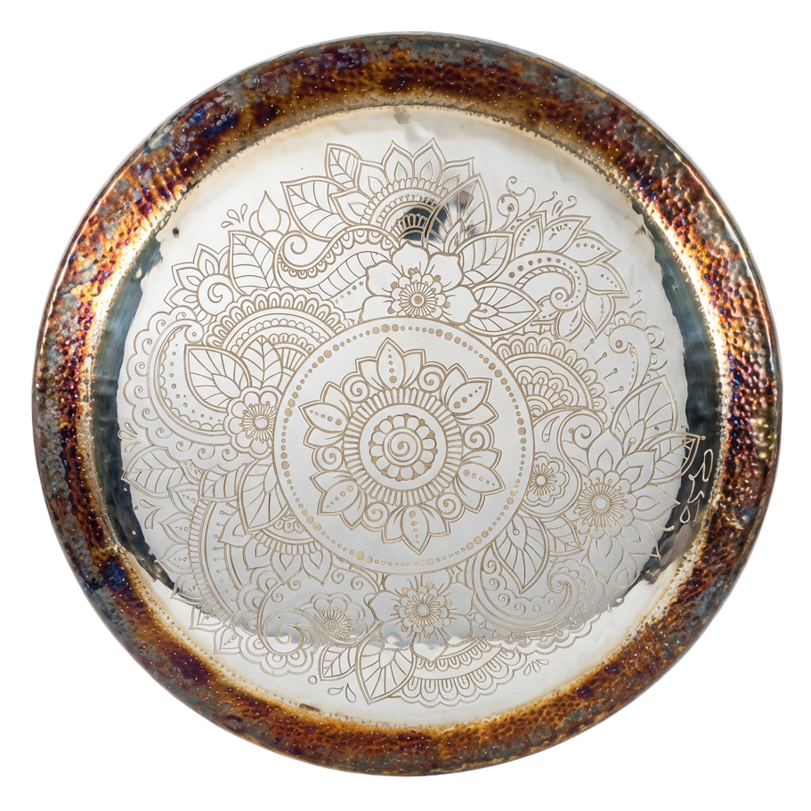 Flower Pattern Mirror Gong Instrument for Sound Bath