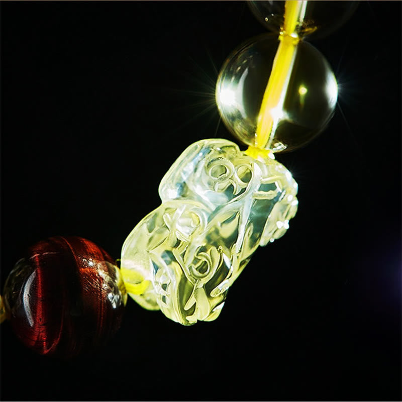 8mm Citrine Tiger Eye Pixiu Prosperity Bracelet