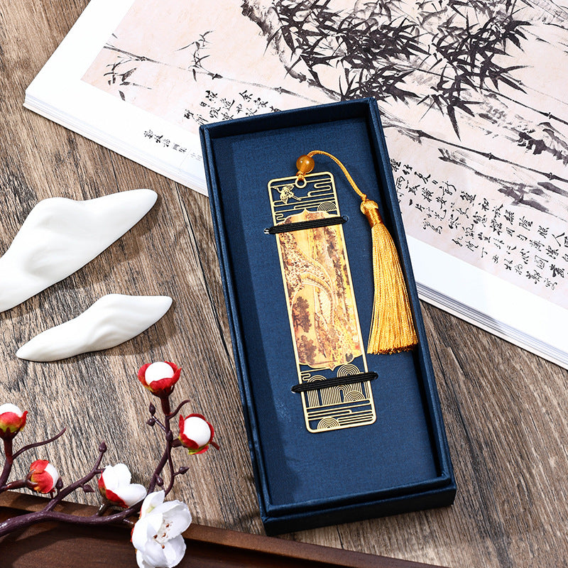 Metal Hollow Bookmark | Panorama of Rivers & Mountains Art