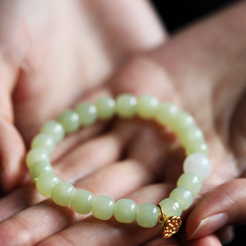Jade Lotus Abundance Adjustable Bracelet for Prosperity