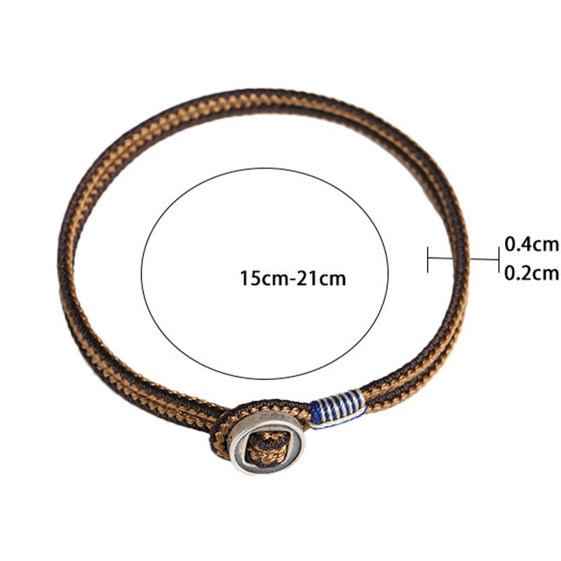 925 Sterling Silver Handmade Protection Weave String Bracelet